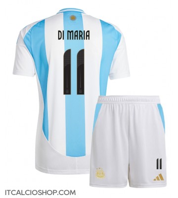 Argentina Angel Di Maria #11 Prima Maglia Bambino Copa America 2024 Manica Corta (+ Pantaloni corti)